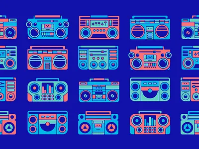 Afterhours 2018 90s boomboxes color music neon poster show