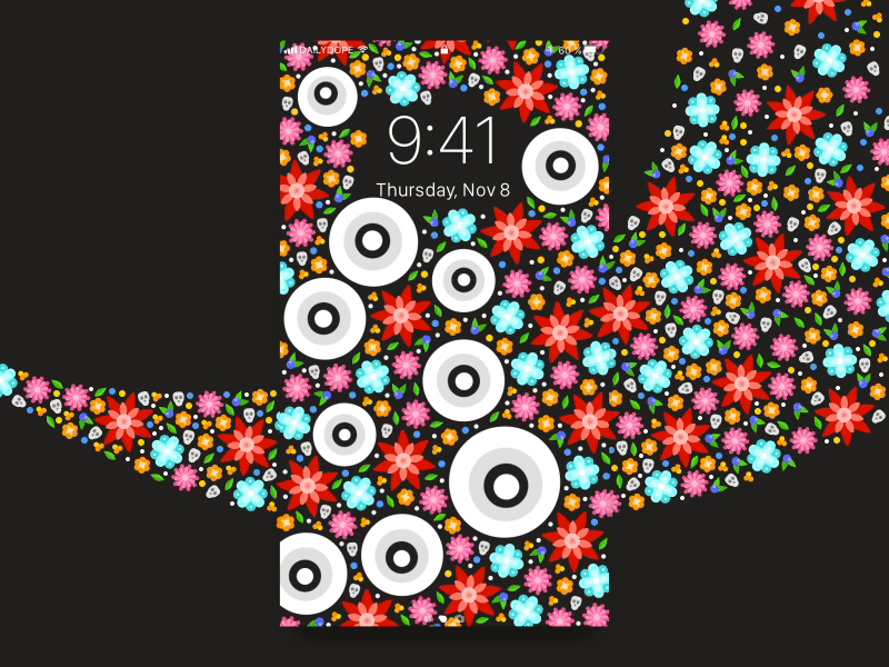 NYRWP | 006 eye flower free freebie hello helloween illustration style wallpaper