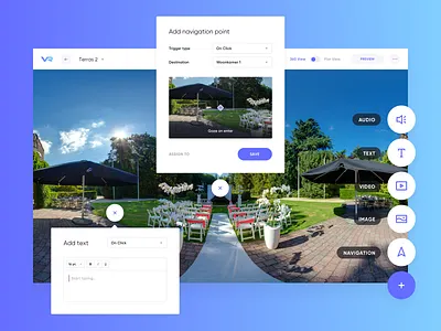 360° Tour Creator 360 clean concept creator design interface tool tour ui vr
