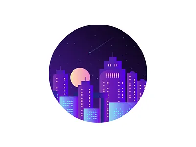 City artwork city grahicdesign icon illustration illustration design logo moon night vector art