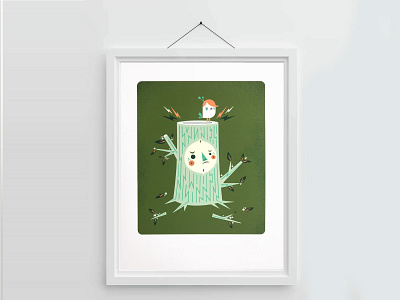 Fume Giclee Print bird bird illustration character characterdesign chopped mad tree