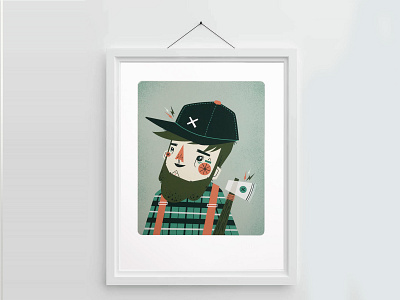 Lumberjack Giclee Print axe beard character giclee gicleeprint illustration lumberjack plaid