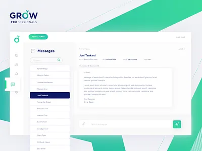 GROW Professionals Real Time Messaging adviser design fin tech grow grow professionals grow super ui uiux design ux visual design