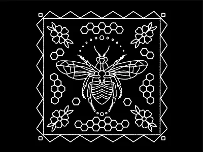 Honeycomb bee bees black and white bw drawing flowers handmade honey honeycomb illustration illustrator pattern procreate symmetrical symmetry tattoo tattoo art tattoo flash tile