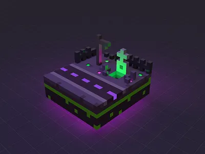 Spooky Graveyard graveyard haunted magicavoxel pixelart spooky voxelart voxels