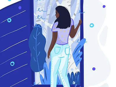 Outside illustration aspens door floral illustration portrait