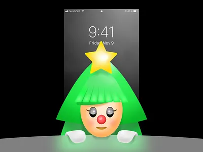 NYRWP | 007 christmas free freebie green hello illustration pure style tree wallpaper