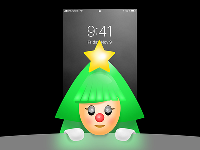 NYRWP | 007 christmas free freebie green hello illustration pure style tree wallpaper