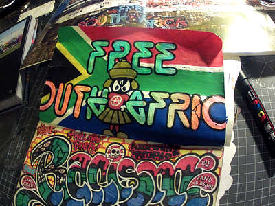 #INKTOBER Day 26: FREE SOUTH AFRICA! graffiti inktober inktober2018 please sponsor me posca posca product placement racism south africa