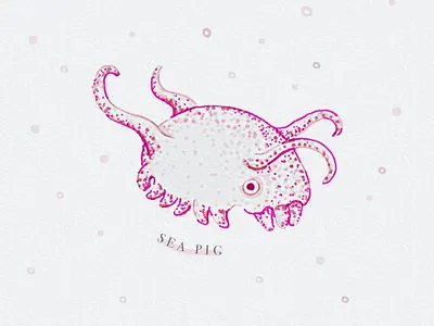 Sea Pig handdrawn handdrawn art handdrawn illustration illustration ink art ink illustration pastel pastel art pastel illustration sea creature sea illustration underwater underwater illustration