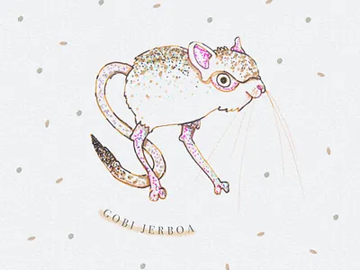 Gobi Jerboa animal animal illustration cute animal gobi jerboa handdrawn handdrawn illustration illustration ink ink art ink illustration woodland woodland illustration