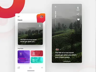 Travel Blog Design Concept blog design design flatdesign material mobile travel travel blog typography ui ux