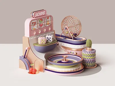 Harrah's Casino 3d abstract adobe animation architecture c4d cgi cinema4d colors commercial design geometric geometry illustration motion photoshop print render set vray