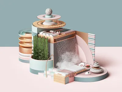 Harrah's Casino 3d abstract adobe advertising animation architecture c4d cgi cinema4d colors commercial design geometric geometry illustration motion print render set vray