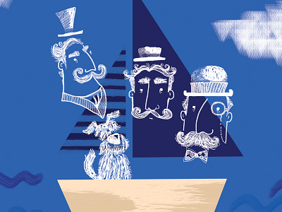 Three Men in a Boat (To Say Nothing of the Dog) blue boat book book cover brushes colors cover coverart design dog illustration men typography waves