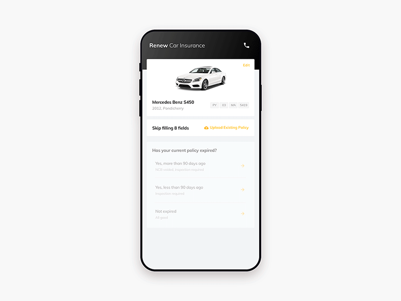 Digit Policy Renewal Mobile Application animation design digit insurance gif interaction mobile mobile animation mobile app mobile app design mobile app experience ui ux ux animation