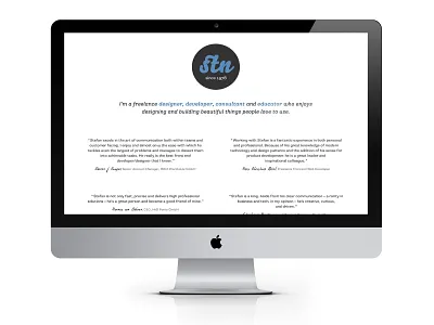 iMac business freelance personal supriasans website white