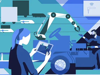 Lab graphics artificial intelligence daimler illustration illustration art trucks