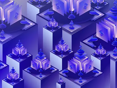 A Killer Ecosystem blockchain cryptocurrency decentralization design digital ethereum future illustration isometric shared economy surreal visual art