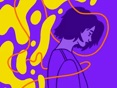 Crush character crush illustration inktober inktober 2018 orange portrait purple woman yellow