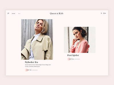 Queen & Kids website design branding design ecommerce logo minimal shop ui uidesign ux web webdesign webshop website