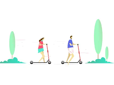 Leisure Day illustration illustrations leisure day manypixels scooter sunday weekend