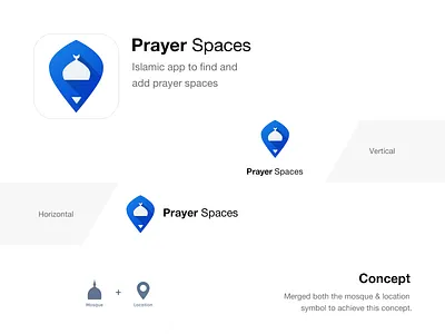 Prayer Spaces – Branding app appicon brand branding concept design find graphic icon identity design islamabad islamic logo mark mobile muslim prayer spaces ui ux web