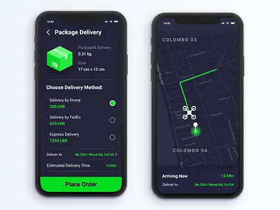Drone Delivery App 2019 animation design drone drone delivery gif minimal ui ux