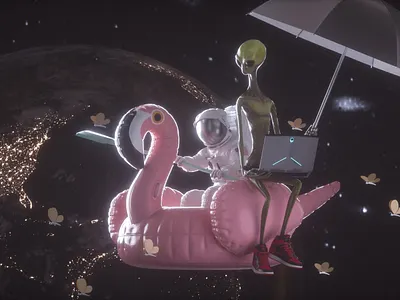 Aliens and astronauts-1 c4d oc ps