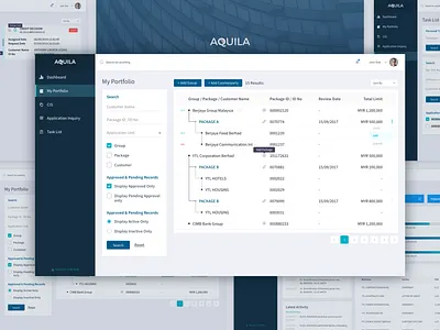 Bank Commercial Porfolio_My Portfolio accounting analytics dailyui dashboard hierarchy performance stats table ui ux web design web ui