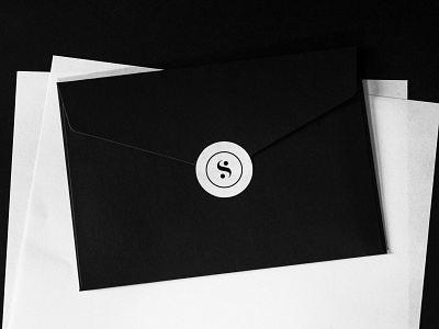 Self Branding | Envelope adhesive adobe badge black white branding graphic design illustrator label logo logo 3d minimal self branding self identity vector