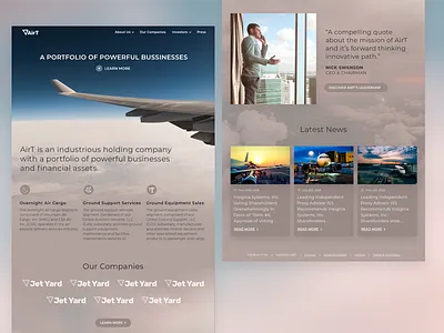 AirT WIP landing page website