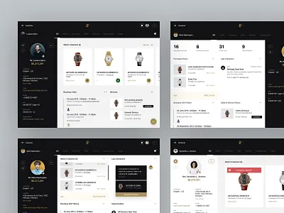 Audemars Piguet - Customer 360 - Exploration Phase app client colors crm dashboard design design sprint exploration interface overview ui ui design user experience user interface ux ux design watch watchmaker web web app