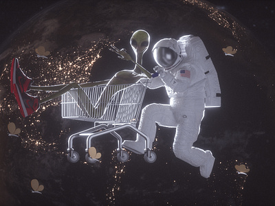Aliens and astronauts-2 c4d oc