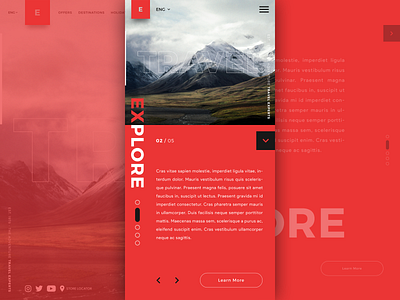 Travel Agency Website - Mobile Landing Page bahur78 explore flat home page landing page minimal mobile website responsive design resposive travel travel agency typography ui ui design user interface ux web web design website