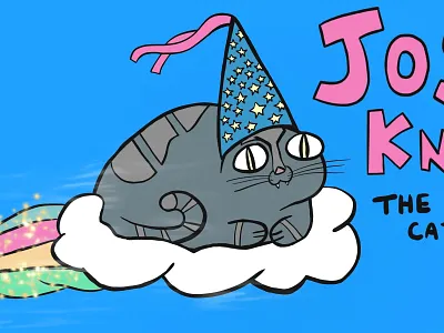 Josie the Wonder-Cat apple pencil cartoon cat cloud comic digital painting illustration ipad game magic procreate rainbow wizard