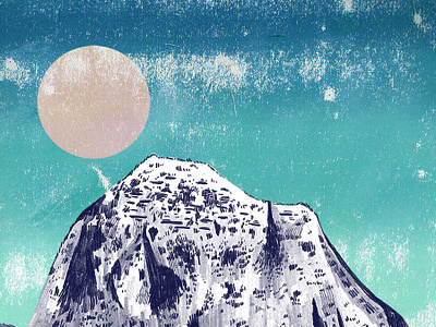 Prayer Flags on Mount Kailash design drawing illustration mount kailash mountain nature prayer flags tibet