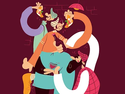 Party art cartoon character comics food friends hipster illustration party party hat picture poster posterdesign vector vectorart vintage visual