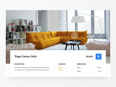Togo Sofa 2d clean colours design flat marketing minimal type typography ui ux web website