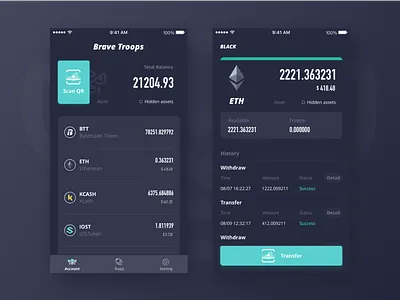 Brave wallet page blockchain button card number scan qr scanning transfer ui 块 数 绿色 黑色