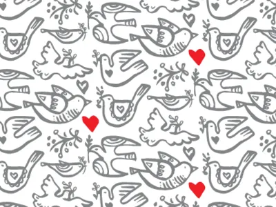 Peace doves wrapping paper christmas limited color pattern winter holiday
