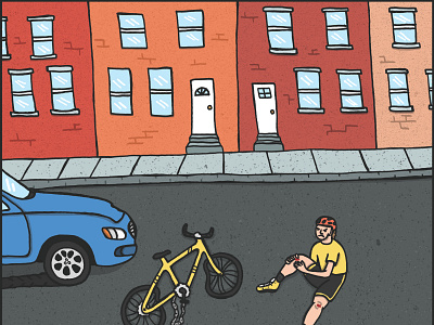 Crash Advice bike crash editorial editorial illustration landscape illustration philadelphia spot illustration