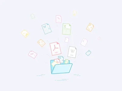 Documents documents empty state exploding files illustration tuleap