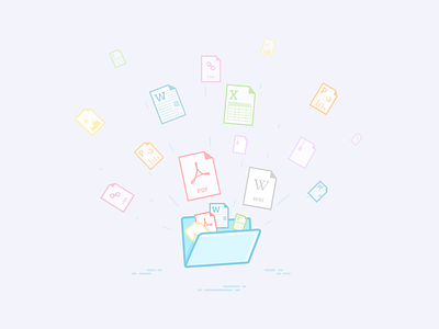 Documents documents empty state exploding files illustration tuleap