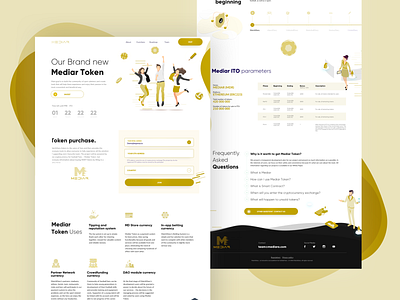 Mediar - ICO landing page clean flat design homepage landing page redesign ui ux website