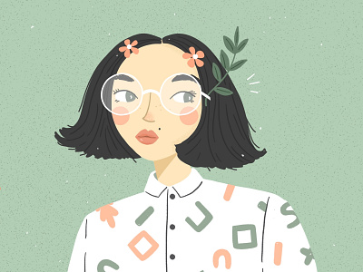 Peaches characterdesign digitalillustration female illistration procreate sketch