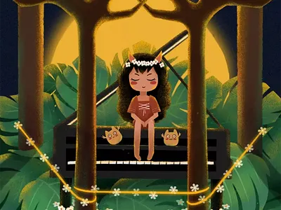 《守候》Waiting character children design illustration illustrator