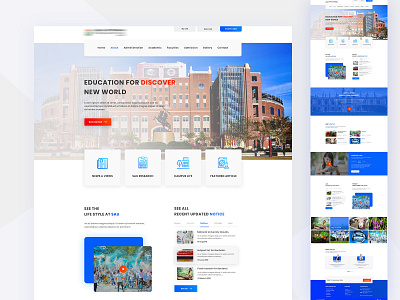 University Landing page app application application page desktop mail design educational homepage inspiration landing page ui university ux design web design