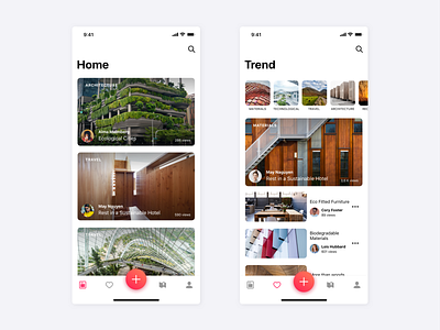 Prototype of Architecture Application app app design architecture app blog app card design design app ios ui ux