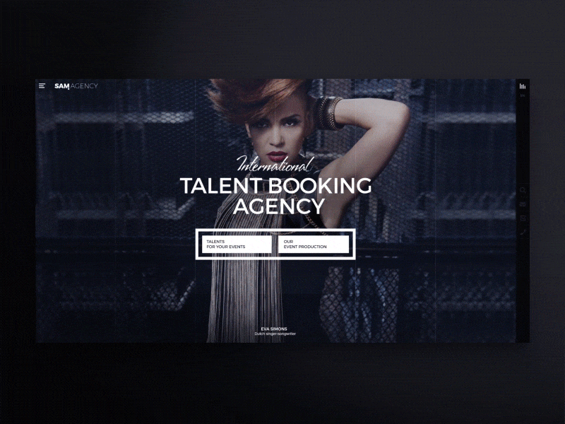 Home page for Samagency agency animation artist concept design event agency homepage loader slide ui ux web web deisgn
